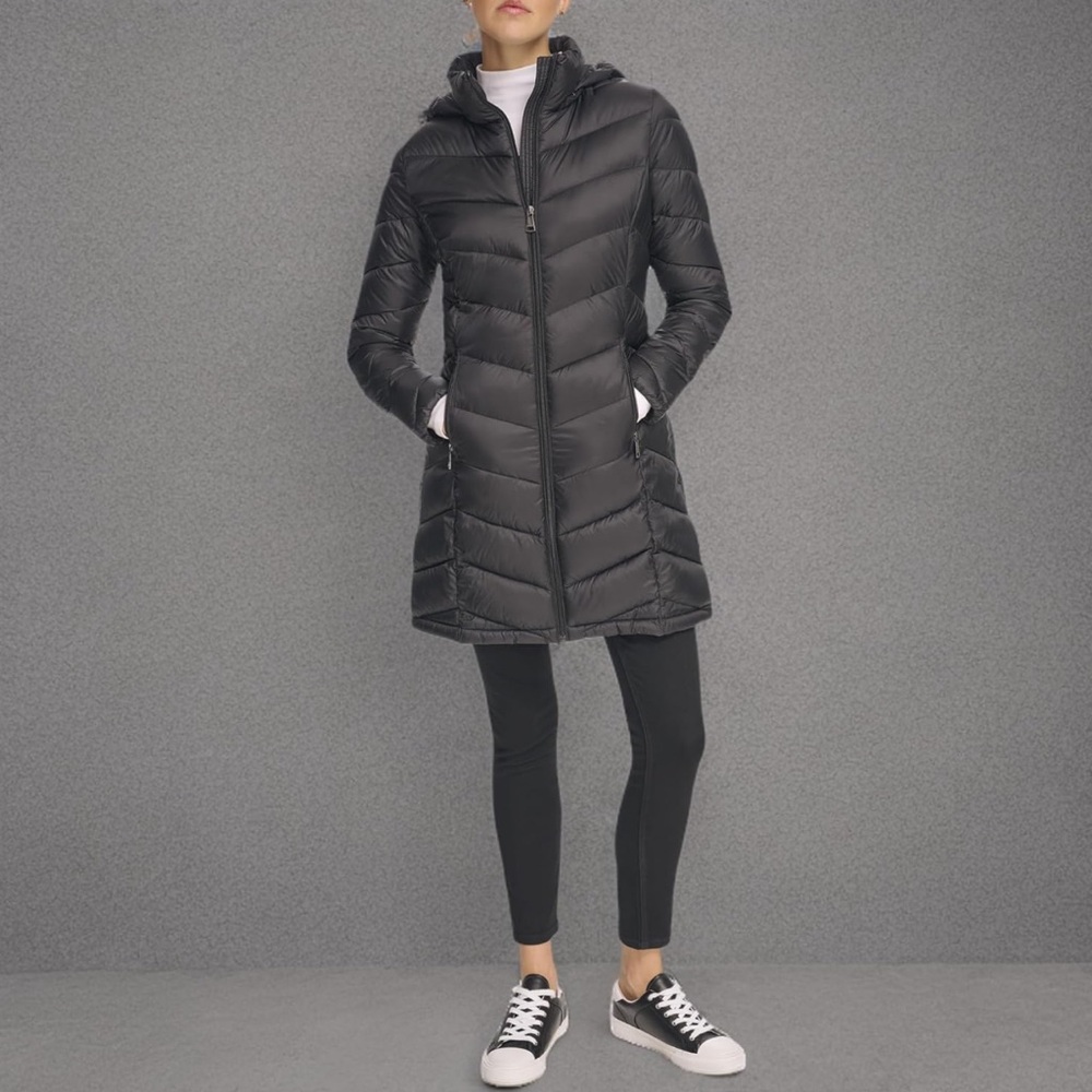 Women's Black Quilted Coat